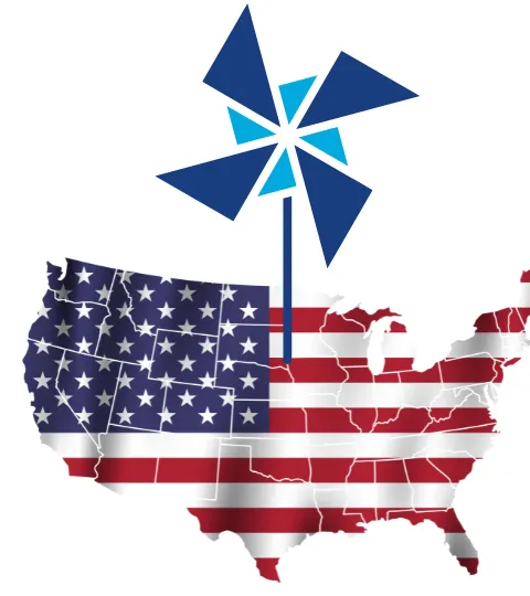 blue Pinwheel for child abuse prevention month